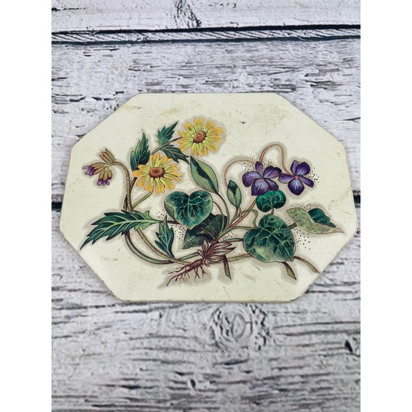 Daher Floral Trinket Wall Plate Vintage Octagon Plate Made in‎ England Decor - Picture 1 of 5